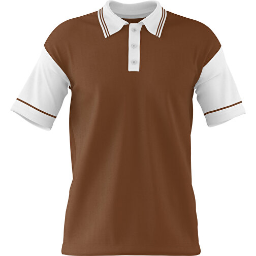 Poloshirt Individuell Gestaltbar , dunkelbraun / weiß, 200gsm Poly / Cotton Pique, XL, 76,00cm x 59,00cm (Höhe x Breite), Bild 1