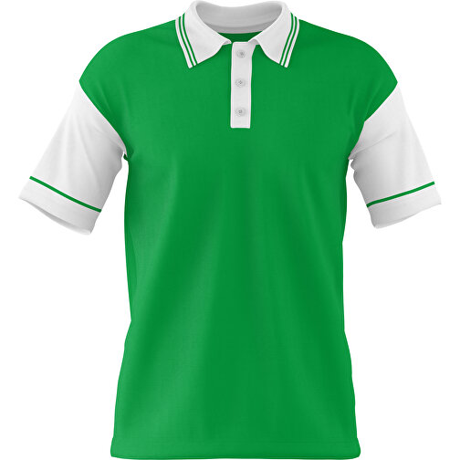 Poloshirt Individuell Gestaltbar , grün / weiss, 200gsm Poly / Cotton Pique, XL, 76,00cm x 59,00cm (Höhe x Breite), Bild 1