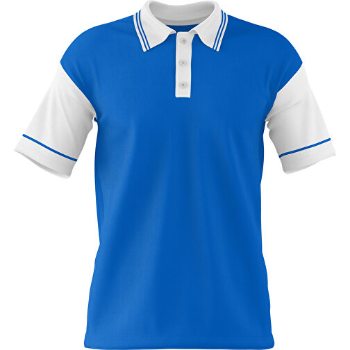Poloshirt Individuell Gestaltbar , kobaltblau / weiß, 200gsm Poly / Cotton Pique, XL, 76,00cm x 59,00cm (Höhe x Breite), Bild 1