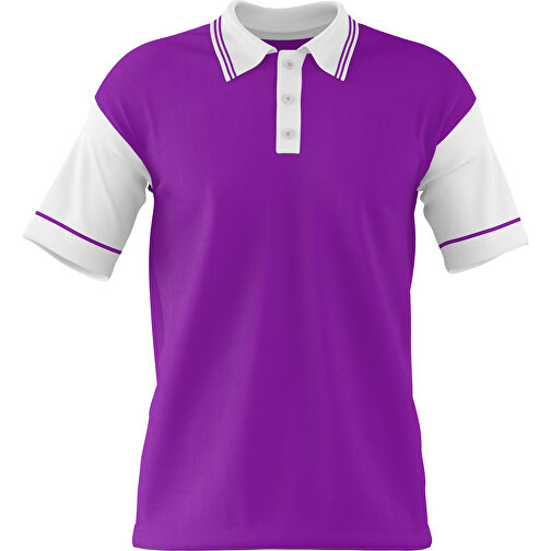 Poloshirt Individuell Gestaltbar , dunkelmagenta / weiß, 200gsm Poly / Cotton Pique, XL, 76,00cm x 59,00cm (Höhe x Breite), Bild 1