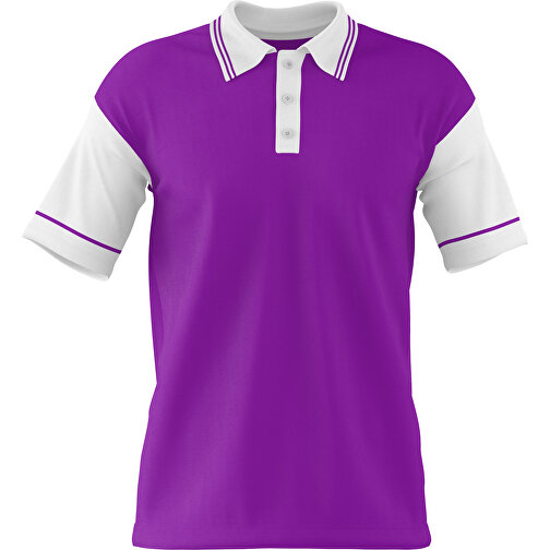 Poloshirt Individuell Gestaltbar , dunkelmagenta / weiss, 200gsm Poly / Cotton Pique, XL, 76,00cm x 59,00cm (Höhe x Breite), Bild 1