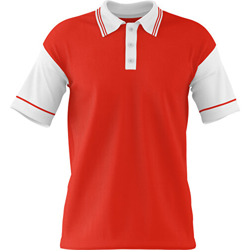 Poloshirt Individuell Gestaltbar , rot / weiss, 200gsm Poly / Cotton Pique, S, 65,00cm x 45,00cm (Höhe x Breite), Bild 1