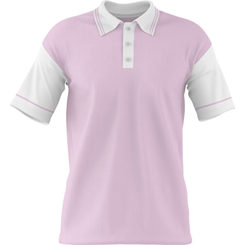 Poloshirt Individuell Gestaltbar , zartrosa / weiss, 200gsm Poly / Cotton Pique, M, 70,00cm x 49,00cm (Höhe x Breite), Bild 1