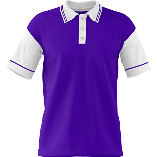 Poloshirt Individuell Gestaltbar , violet / weiß, 200gsm Poly / Cotton Pique, 3XL, 81,00cm x 66,00cm (Höhe x Breite), Bild 1