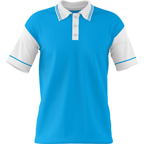 Poloshirt Individuell Gestaltbar , himmelblau / weiß, 200gsm Poly / Cotton Pique, 3XL, 81,00cm x 66,00cm (Höhe x Breite), Bild 1