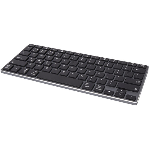 Hybrid Bluetooth Tastatur – QWERTY , schwarz, Aluminium, ABS Kunststoff, 28,20cm x 1,50cm x 11,60cm (Länge x Höhe x Breite), Bild 1