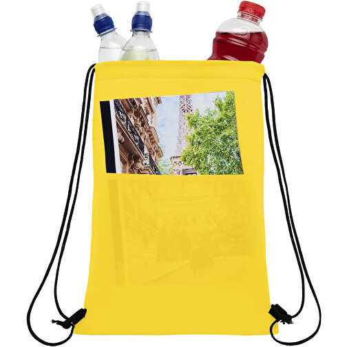 Oriole Kühltasche Mit Kordelzug 5L , gelb, 210D Polyester, 32,00cm x 43,00cm (Länge x Höhe), Bild 5