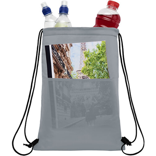 Oriole Kühltasche Mit Kordelzug 5L , grau, 210D Polyester, 32,00cm x 43,00cm (Länge x Höhe), Bild 5