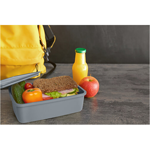Dovi Lunchbox , Green Concept, grau, Recycelter PP Kunststoff, 19,00cm x 6,00cm x 13,00cm (Länge x Höhe x Breite), Bild 6