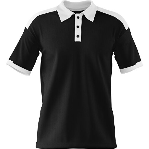Poloshirt Individuell Gestaltbar , schwarz / weiss, 200gsm Poly / Cotton Pique, XS, 60,00cm x 40,00cm (Höhe x Breite), Bild 1