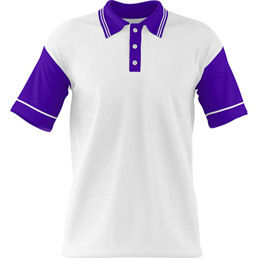 Poloshirt Individuell Gestaltbar , weiß / violet, 200gsm Poly / Cotton Pique, M, 70,00cm x 49,00cm (Höhe x Breite), Bild 1
