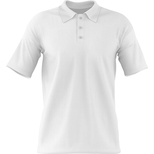 Poloshirt Individuell Gestaltbar , weiß / weiß, 200gsm Poly / Cotton Pique, 3XL, 81,00cm x 66,00cm (Höhe x Breite), Bild 1