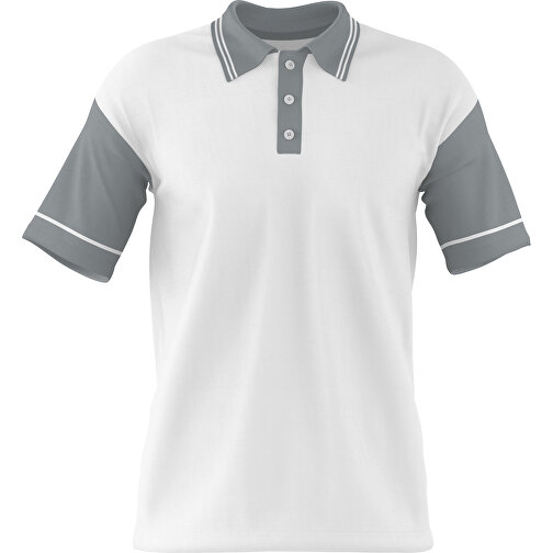 Poloshirt Individuell Gestaltbar , weiß / silber, 200gsm Poly / Cotton Pique, 2XL, 79,00cm x 63,00cm (Höhe x Breite), Bild 1