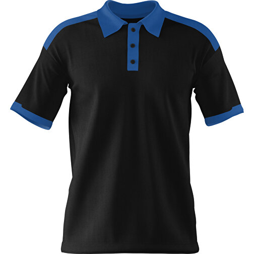 Poloshirt Individuell Gestaltbar , schwarz / dunkelblau, 200gsm Poly / Cotton Pique, XL, 76,00cm x 59,00cm (Höhe x Breite), Bild 1