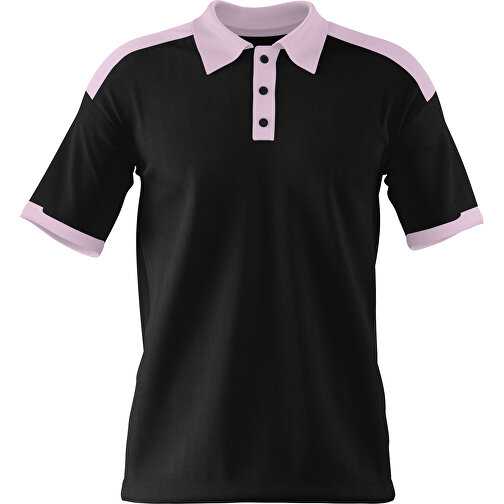 Poloshirt Individuell Gestaltbar , schwarz / zartrosa, 200gsm Poly / Cotton Pique, XL, 76,00cm x 59,00cm (Höhe x Breite), Bild 1