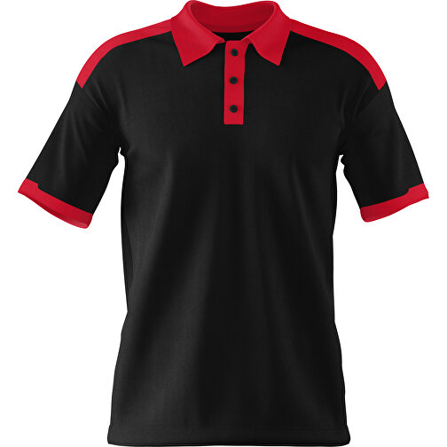 Poloshirt Individuell Gestaltbar , schwarz / dunkelrot, 200gsm Poly / Cotton Pique, XL, 76,00cm x 59,00cm (Höhe x Breite), Bild 1
