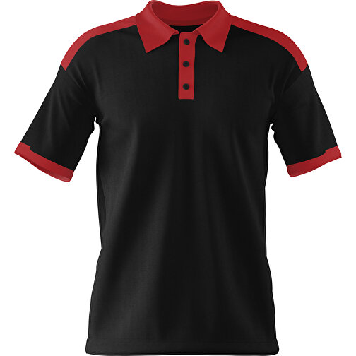 Poloshirt Individuell Gestaltbar , schwarz / weinrot, 200gsm Poly / Cotton Pique, M, 70,00cm x 49,00cm (Höhe x Breite), Bild 1