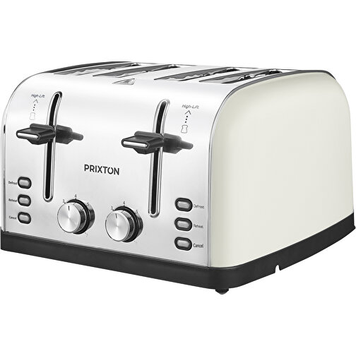 Prixton Bianca Toaster , weiß, Edelstahl, 18,00cm x 27,50cm x 39,50cm (Länge x Höhe x Breite), Bild 1
