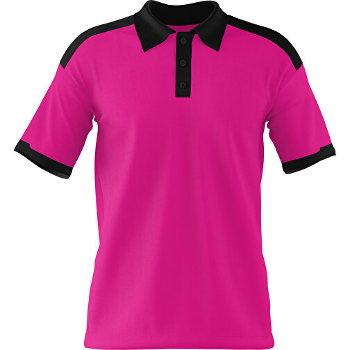 Poloshirt Individuell Gestaltbar , pink / schwarz, 200gsm Poly / Cotton Pique, XS, 60,00cm x 40,00cm (Höhe x Breite), Bild 1