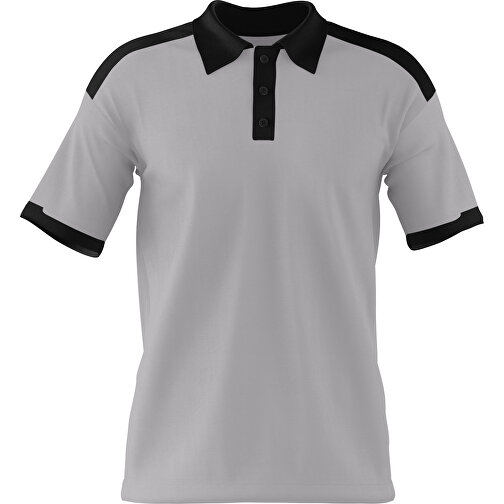 Poloshirt Individuell Gestaltbar , hellgrau / schwarz, 200gsm Poly / Cotton Pique, XL, 76,00cm x 59,00cm (Höhe x Breite), Bild 1