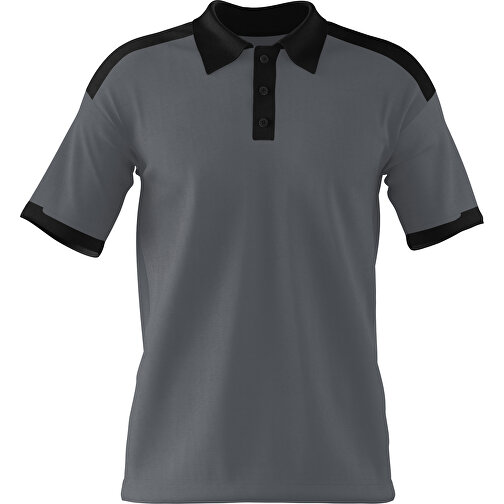 Poloshirt Individuell Gestaltbar , dunkelgrau / schwarz, 200gsm Poly / Cotton Pique, XL, 76,00cm x 59,00cm (Höhe x Breite), Bild 1