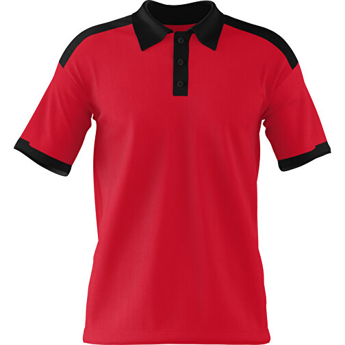 Poloshirt Individuell Gestaltbar , dunkelrot / schwarz, 200gsm Poly / Cotton Pique, XL, 76,00cm x 59,00cm (Höhe x Breite), Bild 1