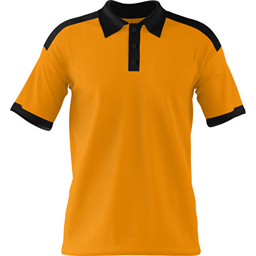 Poloshirt Individuell Gestaltbar , kürbisorange / schwarz, 200gsm Poly / Cotton Pique, XL, 76,00cm x 59,00cm (Höhe x Breite), Bild 1