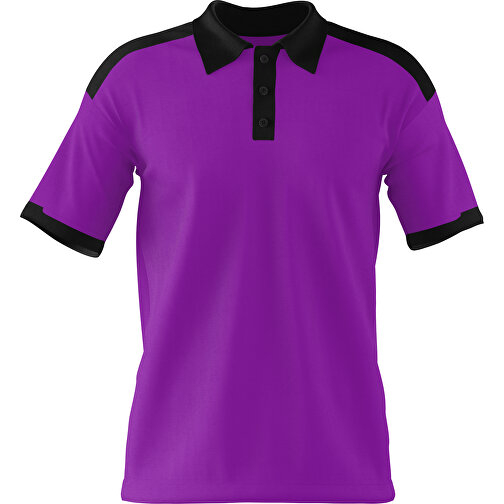 Poloshirt Individuell Gestaltbar , dunkelmagenta / schwarz, 200gsm Poly / Cotton Pique, S, 65,00cm x 45,00cm (Höhe x Breite), Bild 1