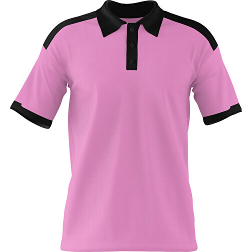 Poloshirt Individuell Gestaltbar , rosa / schwarz, 200gsm Poly / Cotton Pique, S, 65,00cm x 45,00cm (Höhe x Breite), Bild 1