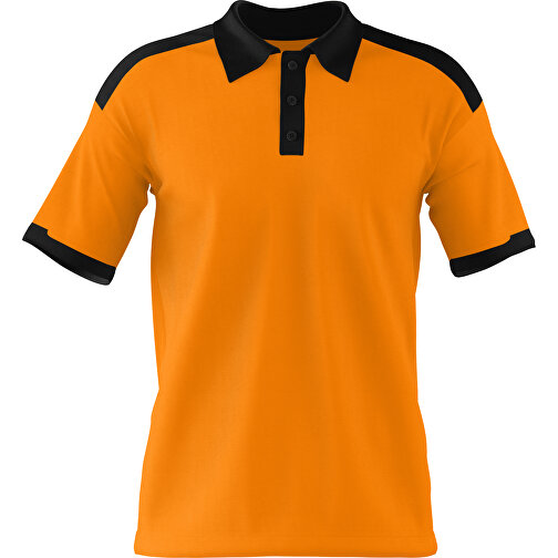Poloshirt Individuell Gestaltbar , gelborange / schwarz, 200gsm Poly / Cotton Pique, S, 65,00cm x 45,00cm (Höhe x Breite), Bild 1
