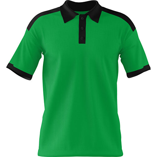 Poloshirt Individuell Gestaltbar , grün / schwarz, 200gsm Poly / Cotton Pique, M, 70,00cm x 49,00cm (Höhe x Breite), Bild 1