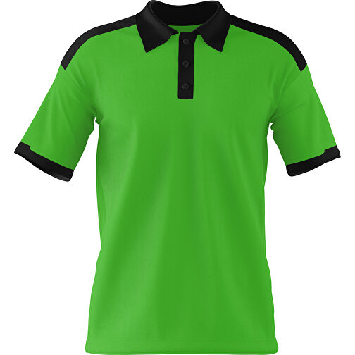 Poloshirt Individuell Gestaltbar , grasgrün / schwarz, 200gsm Poly / Cotton Pique, L, 73,50cm x 54,00cm (Höhe x Breite), Bild 1