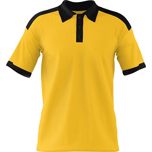 Poloshirt Individuell Gestaltbar , sonnengelb / schwarz, 200gsm Poly / Cotton Pique, L, 73,50cm x 54,00cm (Höhe x Breite), Bild 1