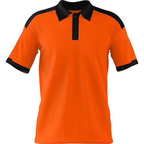 Poloshirt Individuell Gestaltbar , orange / schwarz, 200gsm Poly / Cotton Pique, L, 73,50cm x 54,00cm (Höhe x Breite), Bild 1