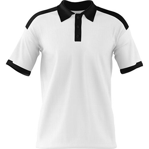 Poloshirt Individuell Gestaltbar , weiss / schwarz, 200gsm Poly / Cotton Pique, 3XL, 81,00cm x 66,00cm (Höhe x Breite), Bild 1