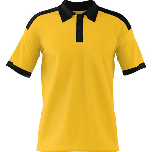 Poloshirt Individuell Gestaltbar , sonnengelb / schwarz, 200gsm Poly / Cotton Pique, 2XL, 79,00cm x 63,00cm (Höhe x Breite), Bild 1