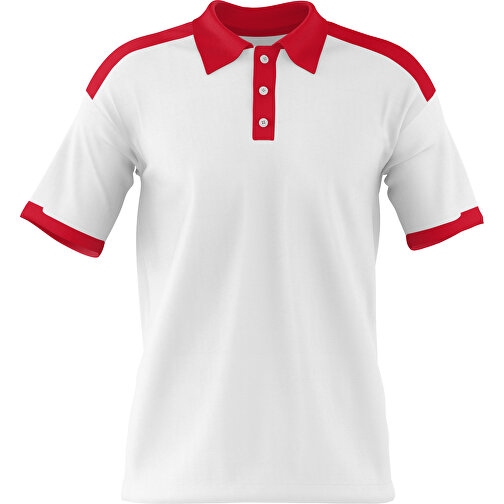 Poloshirt Individuell Gestaltbar , weiß / dunkelrot, 200gsm Poly / Cotton Pique, 2XL, 79,00cm x 63,00cm (Höhe x Breite), Bild 1
