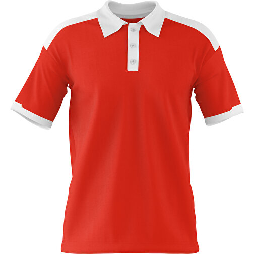 Poloshirt Individuell Gestaltbar , rot / weiss, 200gsm Poly / Cotton Pique, XS, 60,00cm x 40,00cm (Höhe x Breite), Bild 1