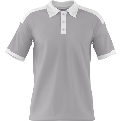 Poloshirt Individuell Gestaltbar , hellgrau / weiß, 200gsm Poly / Cotton Pique, XL, 76,00cm x 59,00cm (Höhe x Breite), Bild 1