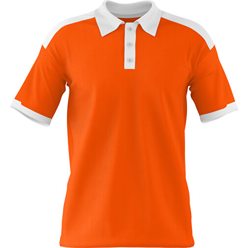 Poloshirt Individuell Gestaltbar , orange / weiß, 200gsm Poly / Cotton Pique, XL, 76,00cm x 59,00cm (Höhe x Breite), Bild 1