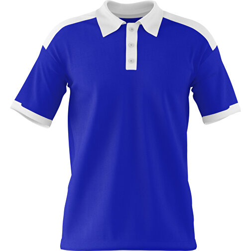 Poloshirt Individuell Gestaltbar , blau / weiss, 200gsm Poly / Cotton Pique, S, 65,00cm x 45,00cm (Höhe x Breite), Bild 1