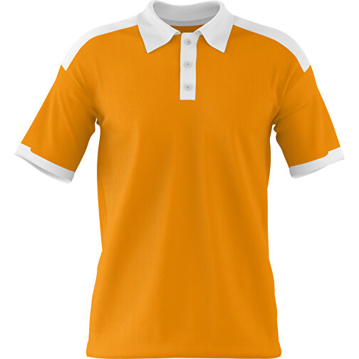 Poloshirt Individuell Gestaltbar , kürbisorange / weiß, 200gsm Poly / Cotton Pique, S, 65,00cm x 45,00cm (Höhe x Breite), Bild 1