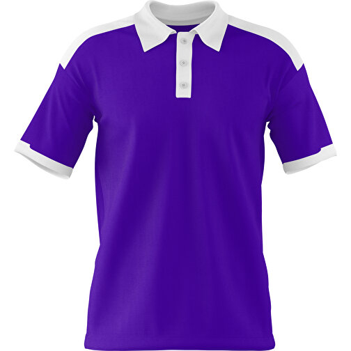 Poloshirt Individuell Gestaltbar , violet / weiß, 200gsm Poly / Cotton Pique, M, 70,00cm x 49,00cm (Höhe x Breite), Bild 1