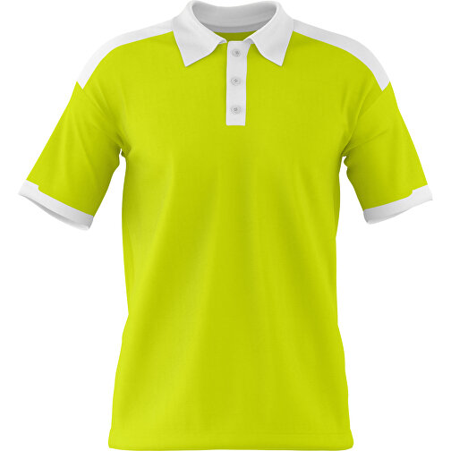 Poloshirt Individuell Gestaltbar , hellgrün / weiss, 200gsm Poly / Cotton Pique, L, 73,50cm x 54,00cm (Höhe x Breite), Bild 1