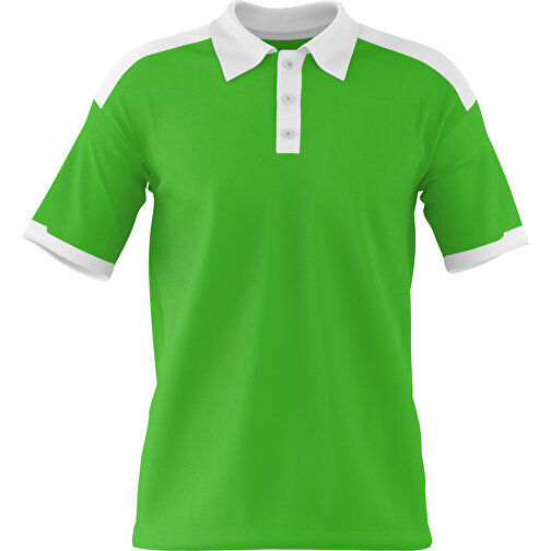 Poloshirt Individuell Gestaltbar , grasgrün / weiß, 200gsm Poly / Cotton Pique, L, 73,50cm x 54,00cm (Höhe x Breite), Bild 1