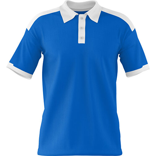 Poloshirt Individuell Gestaltbar , kobaltblau / weiß, 200gsm Poly / Cotton Pique, L, 73,50cm x 54,00cm (Höhe x Breite), Bild 1