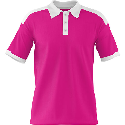 Poloshirt Individuell Gestaltbar , pink / weiß, 200gsm Poly / Cotton Pique, L, 73,50cm x 54,00cm (Höhe x Breite), Bild 1