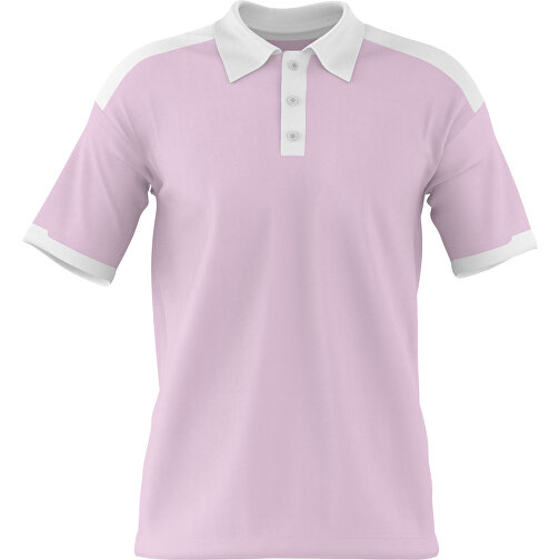 Poloshirt Individuell Gestaltbar , zartrosa / weiss, 200gsm Poly / Cotton Pique, 3XL, 81,00cm x 66,00cm (Höhe x Breite), Bild 1