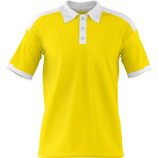 Poloshirt Individuell Gestaltbar , gelb / weiss, 200gsm Poly / Cotton Pique, 2XL, 79,00cm x 63,00cm (Höhe x Breite), Bild 1