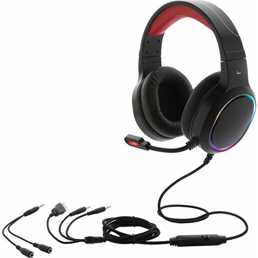 RGB Gaming Headset, Schwarz , schwarz, ABS, 21,00cm x 24,00cm (Länge x Höhe), Bild 1